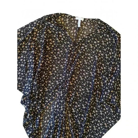 LEITH Floral Chiffon Batwing Kimono Blouse Size XS/S - Picture 5 of 6